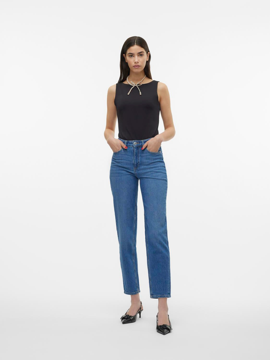 VMTESSA Mom Jeans - Medium Blue Denim